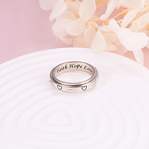 S925 Sterling Silver Spinner Fidget Anxiety Worry Relieving Boredom ADHD Autism Band Rings4