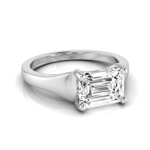 IGI Certified 2 Carat Emerald Cut East West Lab Grown Diamond (E, VVS2) 14K Gold Solitaire Engagement Ring For Womens3