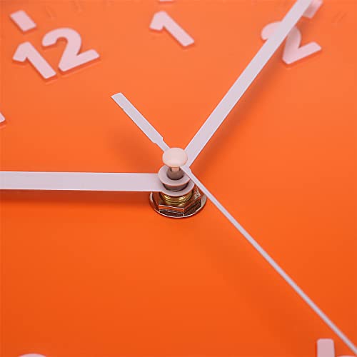 Reloj de pared redondo silencioso naranja 8 pulgadas miniatura 2