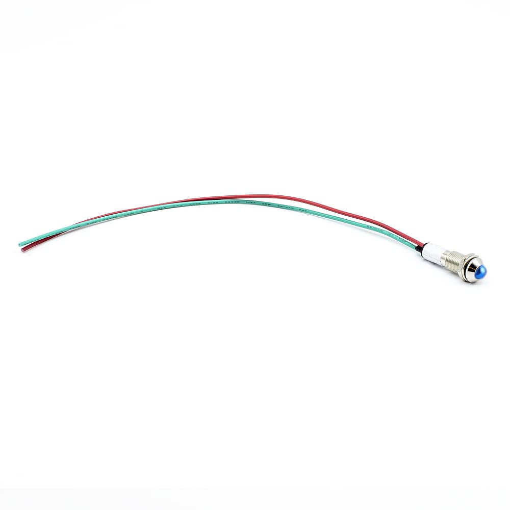 CABLEPELADO Luce pilota LED | Indicatore LED per pannello | Cavo 50 cm | Adatto per pannelli elettronici, quadri di controllo, circuiti elettrici | Diametro di montaggio 8mm | Tensione 220VAC | LED