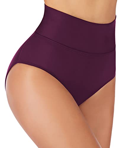 Image of Women's Bathing Suit Bottoms Full Coverage Ruched Bikini Tankini Bottom Swimsuit Brief