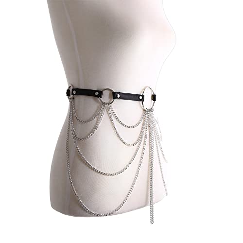 Ceinture réglable en cuir et chaînes pour ajuster parfaitement la taille