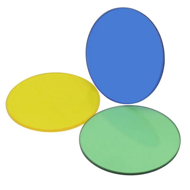 Microscope Accessories Kit 1PCS Microscope Filter Diameter 45mm Transparent Blue/Green/Yellow Optical Glass for Biological Microscope Microscope Slides(White)