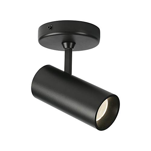 Image of Aisilan LED Black Ceiling Spotlight 12W Adjustable 90 Degrees Anti-Glare Directional Modern LED for Indoor Foyer Living Room Natural White 4000K, Aluminum Modern Lights