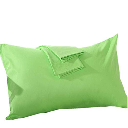 YAROO Pillow Cases Queen Size(20x30),100% Cotton 250 Thread Count,Envelope Closed,No Zipper，Set of 2,Lime Green