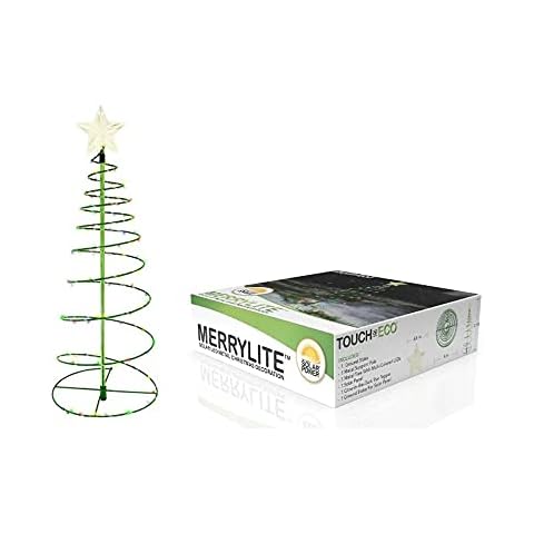The Original MERRYLITE - Solar Metal LED Christmas Tree Decoration Stake Light - Easy Installation, 2 Feet Tall, Perfect for The Holidays - 1 Pack, Multi-Colored Cover