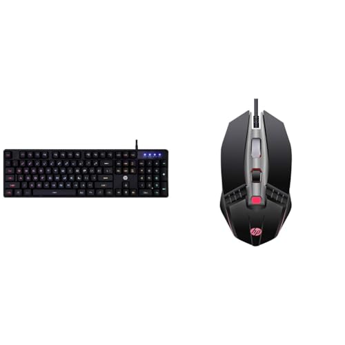 Image of HP K300 Backlit Membrane Wired Gaming Keyboard with Mixed Color Lighting, 4 LED Indicators(4QM95AA) & M270 Backlit USB Wired Gaming Mouse with 6 Buttons (7ZZ87AA)