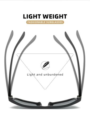 Image of POLARIZED UV400 Wayfarer Square Mirrored Sunglasses for Men Stylish | Rubber Coarted Frame | Metal Hinges | Casual & Sports UV Protected Anti Glare Branded Goggles for Man | Medium