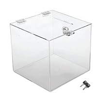 TUKA-i-AKUT Acryl Losbox 30x30x30cm Abschließbar, 3mm Extra Stark Acrylglas Aktionsbox mit Schloß, Spendenbox Einwurfbox Gewinnspielbox Wahlurne Acrylbox Versperrbar, Transparent TKD8260-30cm