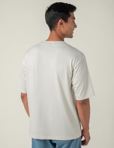 Image of DAMENSCH Statement Solid Oversized T Shirt for Men, Heavyweight, Anti-Pilling, Stylish, Relaxed Fit T Shirt for Men Cotton