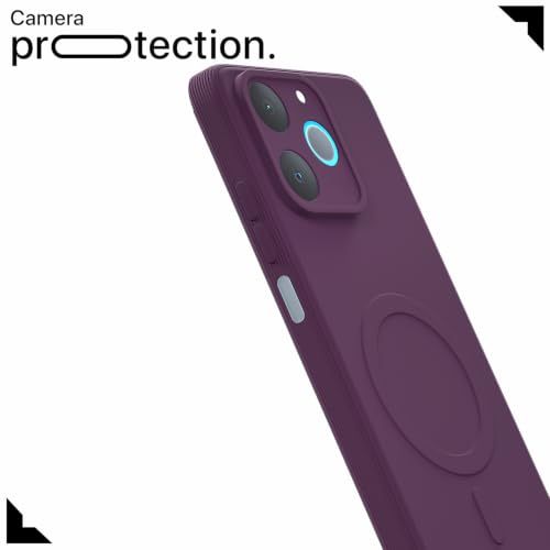 Image of Pikkme Back Cover for Realme P4 Lite 4G Soft Matte Silicone Mag-Safe Design (Mag-Safe Not Support) Camera Protection | Slim Fit Bumper Cover (Purple)