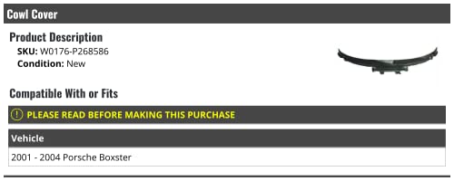 Cowl Cover - Compatible with 2001-2004 Porsche Boxster