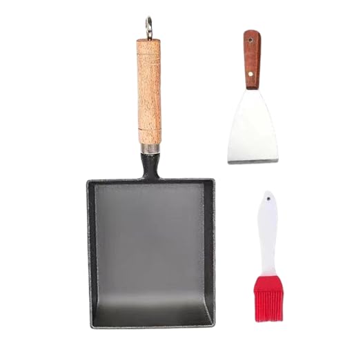 Partita para freír de huevo: sartén de cocina antiadherente de hierro fundido, sartén de cocina compacta duradera | Pan con liviano para cocinar caseros, desayuno, acampar, uso al aire libre con