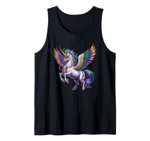 Feliz Mardi Gras Unicorn Mask Festival de Nueva Orleans Camiseta sin Mangas