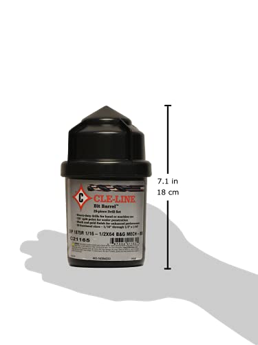 Cle-Line C21165 Bit Barrel Style 1875R High Speed Steel Mechanics Length Drill Set thumb #3