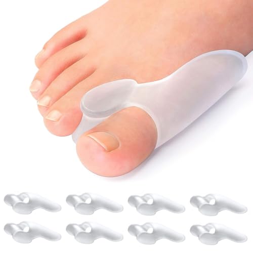 DIFLAX 4 Pares Corrector de Dedos de Pies, Férulas para Juanetes, Separador de Dedos de Pie, con Protector de Silicona Suave para Curación de Nudillos, Reduce el Dolor, Tamaño Universal