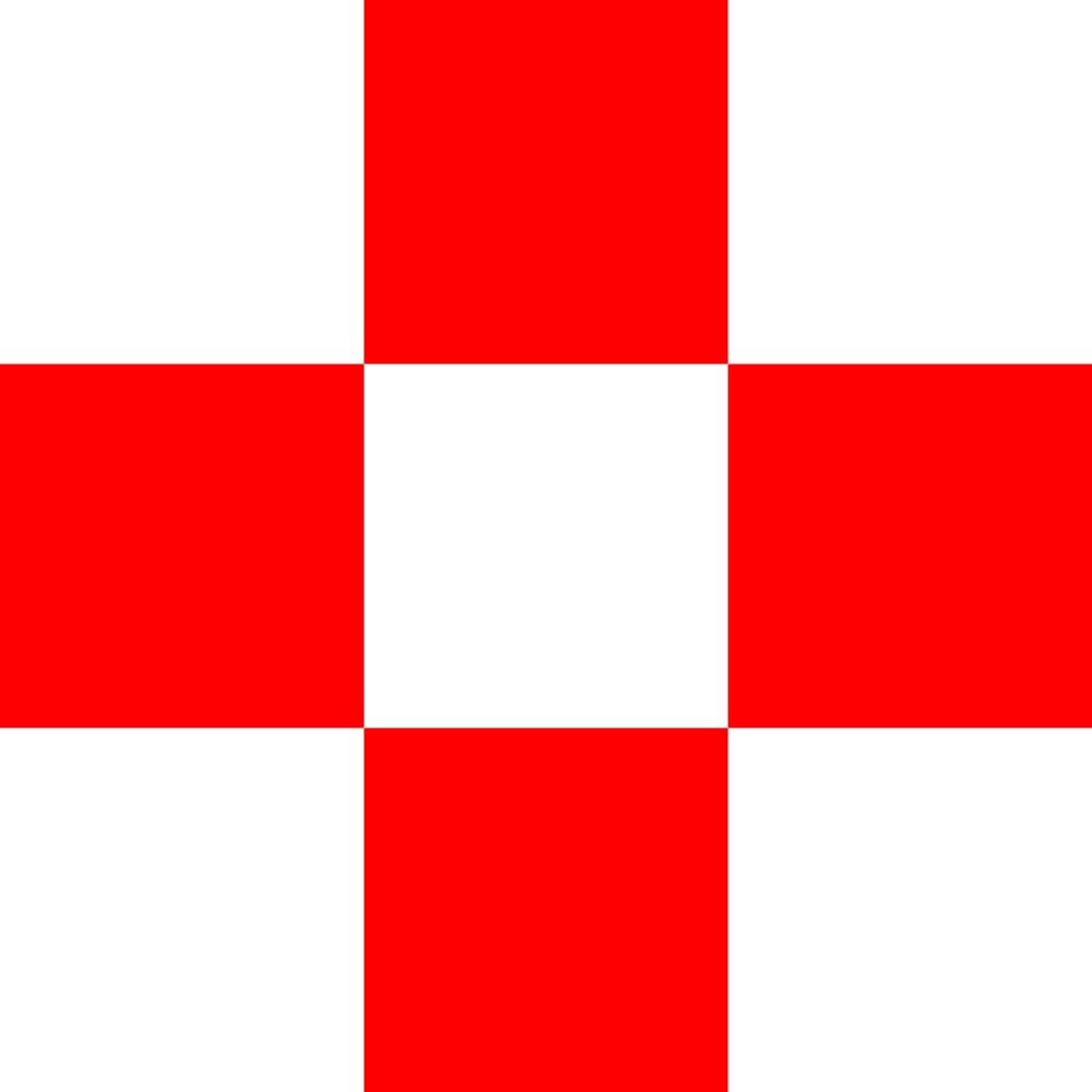 Drapeau Large Squared bicolore au design géométrique épuré