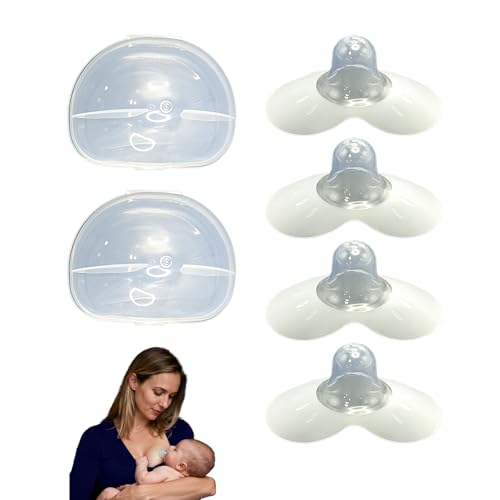 Juego de 2 Almohadillas de Lactancia con 4 Protectores de Pecho y 2 Fundas – Accesorios Esenciales para Mamás – Comodidad y Protección Óptimas durante la Lactancia，protector de pecho l