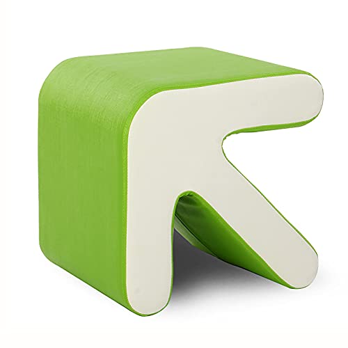 Tabouret d'appoint moderne en bois massif et cuir de qualité - 2