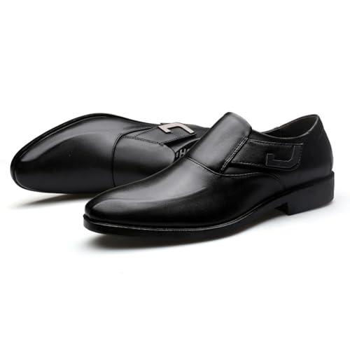 Men's Dress Loafer Shoes Monk Strap Slip On Loafers Black Shoe Casual Work Business Wedding Party Dressy Footwear4