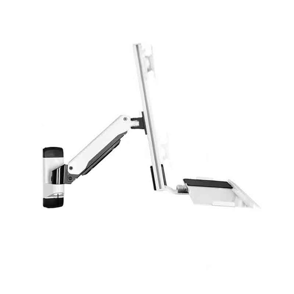 Aioneer Monitor Arm Wall Mount Monitor Bracket Single Arm With Tray Single Screen For 15-27 Inch Screen Monitor Mount Arm
