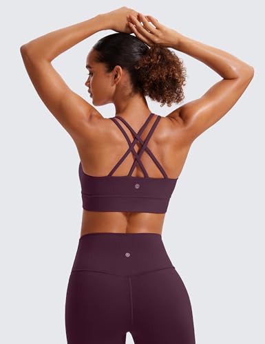 Image of CRZ YOGA Softness Mold Butterluxe Sports Bras | Molded Cup, Light Support, Yoga, Extremely Soft, Longline, Strappy Back, Scoop Neck, for Women
