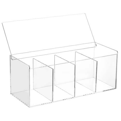Varku Acrylic Coffee Pod Holder, 4-Compartment Coffee Capsule Organizer With Lid, Clear Storage Case For K Cup, Coffee Bar Accessories For Home Office #TOP6