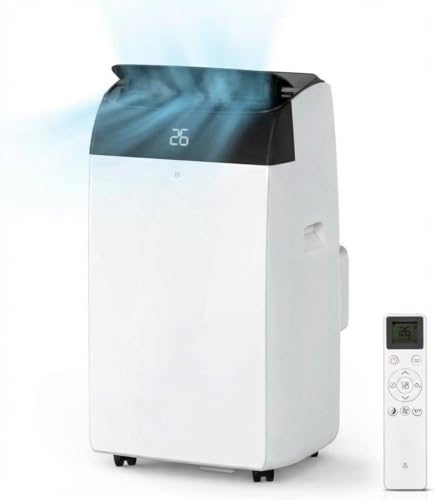 Aire Acondicionado Portátil 3 En 1 10000 BTU – Enfría, Deshumidifica (30L/Día) y Ventila – 3 Velocidades, Temporizador 24h, Pantalla Digital, Control Remoto, Silencioso, Eficiente – Para