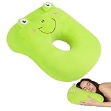 AOOSA Coussin de Piercing, Joli Oreiller Doux avec Trou pour l'oreille, Oreiller de Sieste Doux pour Femmes Enfants, Coussin de Bureau Respirant de Classe, Bureaux, Bibliothèques, Avions, Verte