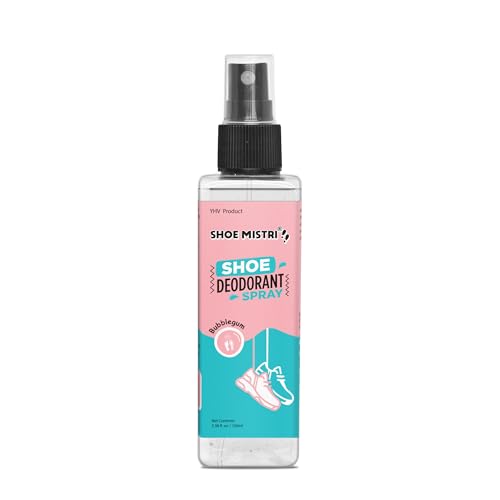 Shoe mistri Foot & Shoe Deodorant Spray (100 ml) | Antibacterial Odour Control Deodorizer with Essential Oils | Long-Lasting Freshness | Bubblegum Fragrance