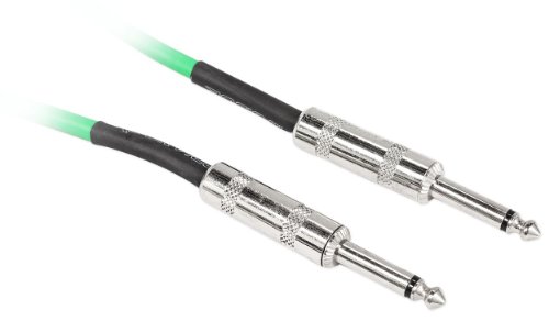 Rockville RCGT3G 3' 1/4'' TS to 1/4'' TS Instrument Cable-Green 100% Copper