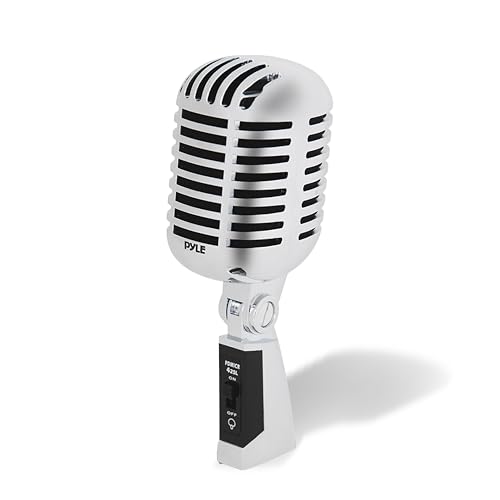 Pyle Micrófono Vintage, Vocal, Dinamico, Unidireccional, Cable