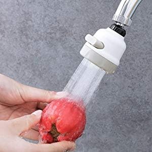 TOP SELECT Water Faucet Kitchen Tap, Sink Tap Shower Sprinkler Plastic Rotating Water-Saving Sprinkler,Faucet Aerator,3-Gear Adjustable Head Nozzle Splash-Proof Filter Extender Sprayer