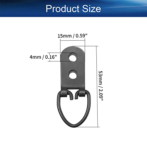 Image of Triangle Ring Picture Hangers 53 x 15mm Hardware Assortment Kit, for Home Decoration Hanging Clock Paintings Artwork Creative Picture Frame Photo Hanging Solutions Black Tone 20pcs