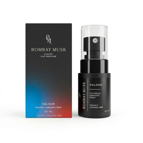 Image of Bombay Musk Valour Luxury Car Perfume | Long Lasting Car Fragrance & Car Freshener | Alcohol Free & Plant Based | 60+ Days | 200+ Sprays | Perfume for Car