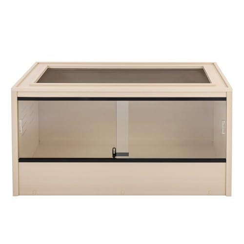 Image of New Age Pet ECOFLEX 48 inch Wide Large Reptile Habitat, Mojave Lounge for Snakes, Tortoises & Lizards in Maple, Black & Grey, Easy Assembly, Sliding Glass Doors & Mesh Top