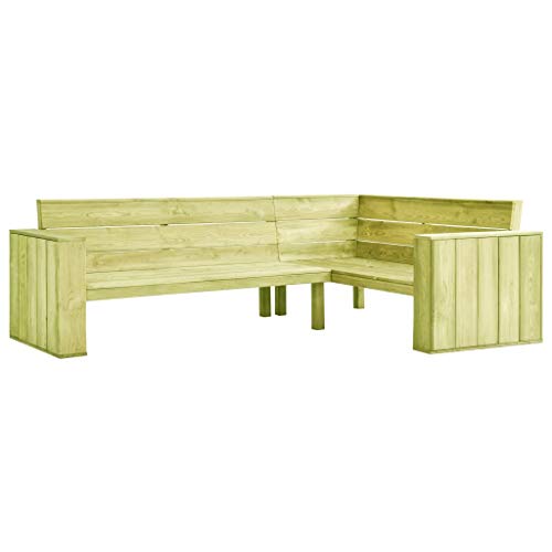 Susany Garten-Eckbank Outdoor-Eckbank Gartenbank 239 x 164,5 x 76 cm Mit Rückenlehne Armlehnen,Holzbank Sitzbank Gartenmöbel Sitzgarnitur Ecksofa-Lounge Esstisch Garnitur Couch-Eck,Kiefernholz
