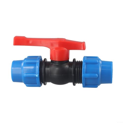 Ball Valve Connector, MDPE Irrigation Pipe Fittings Valve, Plastic Ball Valve Shut-Off Stop Tap Valve for Water Pipe Compression Fittings (20mm)