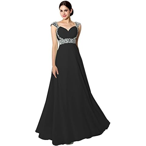 Sarahbridal Plus Size Chiffon Prom Party Dresses Black Sheath Women's Bridesmaid Dress Sequins Long Evening Gown US2 Cover