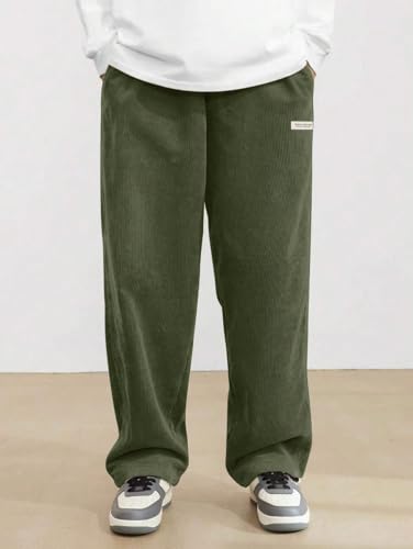 Image of ZAFUL Men's Corduroy Straight Leg Loose Fit Casual Pants