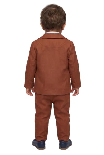 Image of SIRRI Baby Boys Textured Slim Fit Suit 4-Piece Ring Bearer Set (Newborns to 24 Months)