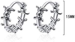 2 Pairs Simple Punk Black Silver Geometric Ball Circle Round Thorns Stud Earrings Safety Spur Hoop earring for Mens Womens Hip Hop Jewelry - Image 4