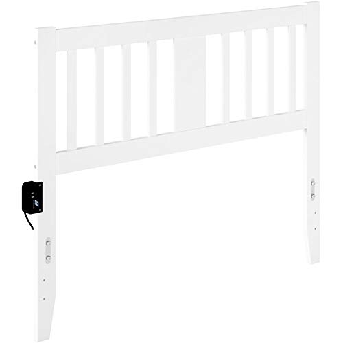 Pemberly Row Full Spindle Headboard With Usb Turbo Charger In White #TOP12
