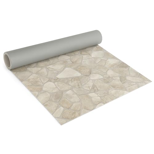 Internethandel Pfordt CV Bodenbelag Marlow Stein Optik, 200x200 cm, pflegeleichter PVC Vinylboden, Meterware für Küche und Wohnzimmer