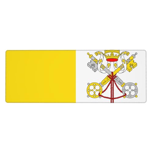 YYHHAOFA Tapis de souris extra large imprimé drapeau du Vatican pour ordinateur de bureau, clavier de jeu antidérapant, version épaisse, 30,5 x 80 cm