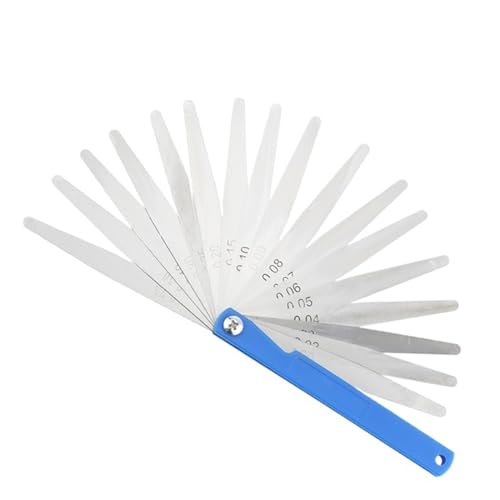 Juego de calibradores de espesores (gáuges) métricos Flozari, rango 0,02–1 mm, para medir holguras y espesores en válvulas, motores diésel y equipos agrícolas miniatura 1