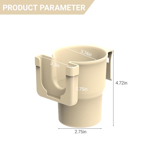 Soporte para vaso de carro con gancho y porta teléfono beige miniatura 2