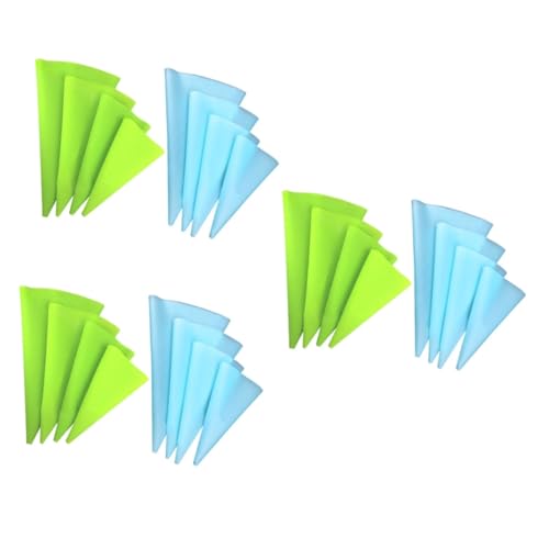 PRETYZOOM 3 Juegos Mangas Pasteleras De Silicona Mangas Pasteleras Reutilizables Bolsas De Crema para Pastel Puffer Bag Silica Gel Bolsitas Bolsa De Hielo Manga Pastelera Green 8 Uds * 3