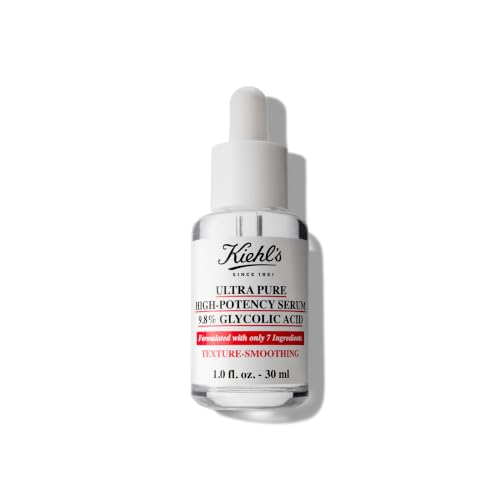 KIEHL'S Ultra Pure High-Potency Serum 9.8% Glycolic Acid, 30 ml, glättendes Peeling Serum mit Glykolsäure, Gesichtsserum verfeinert Poren und Hautstruktur, Gesichtspflege für geschmeidigere Haut