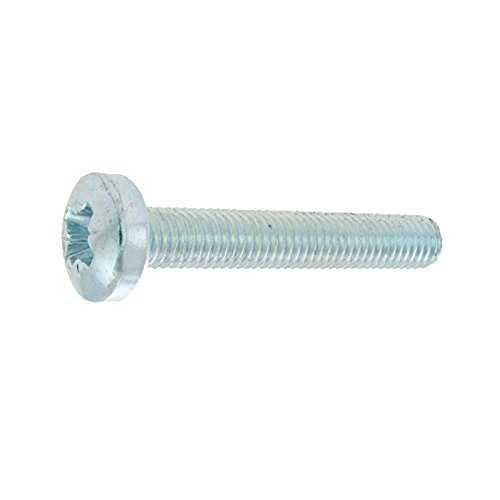 Viswood 7985AZ5045 Boîte de 200 Vis à métaux tête cylindrique Pozidriv Filetage total 5,0 x 45 Acier Zingué Blanc